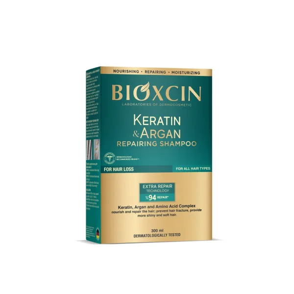 Bioxcin Keratin & Argan szampon regenerujący 300 ml – wygładzenie i blask